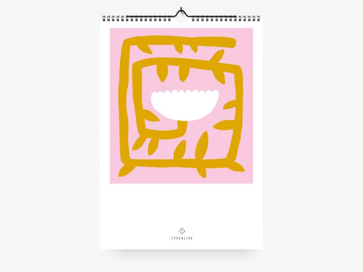 typealive / Wandkalender DIN A4 /  Flowery