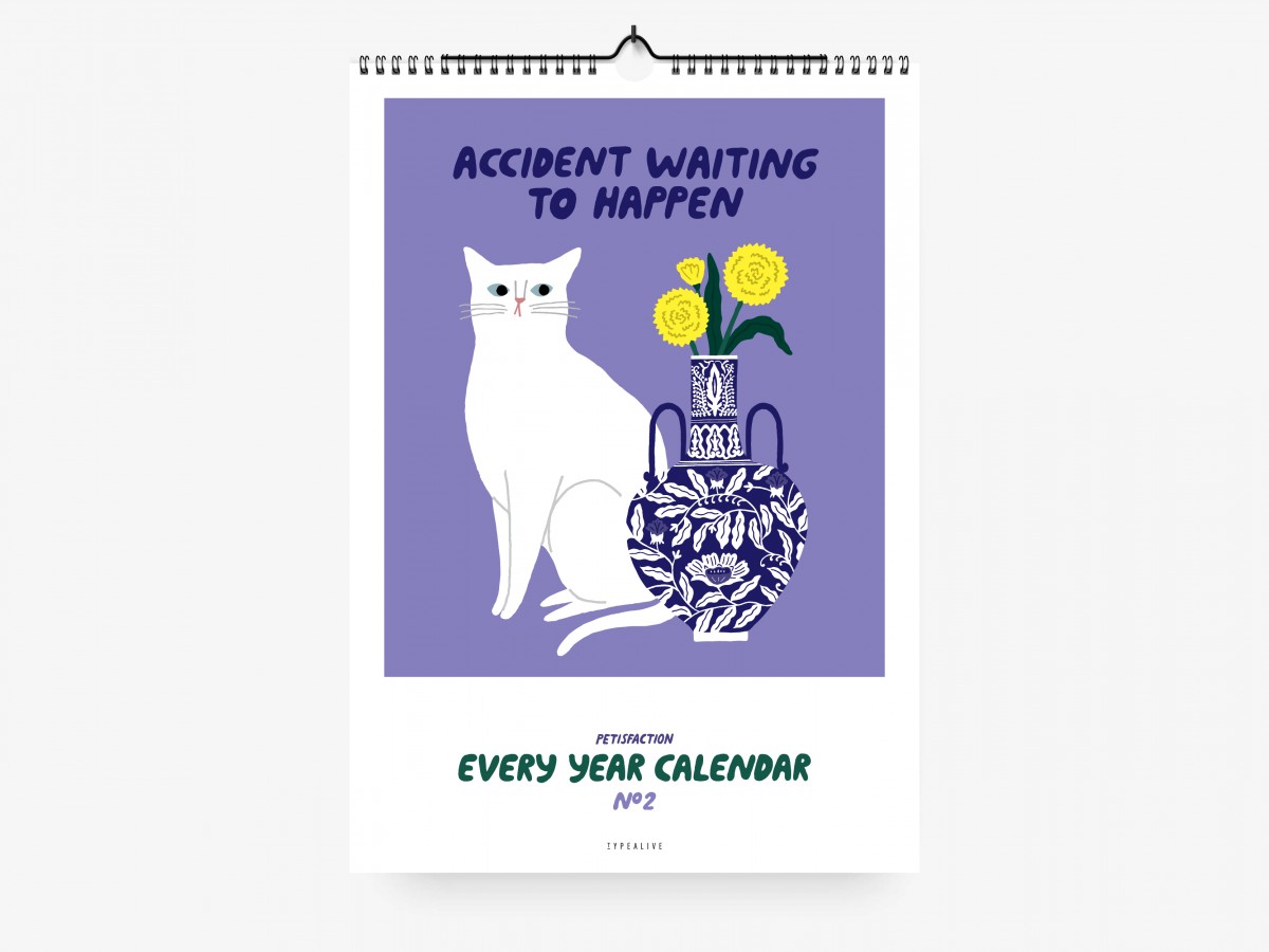 typealive / Wandkalender DIN A4 / Petisfaction "Cats" No. 2