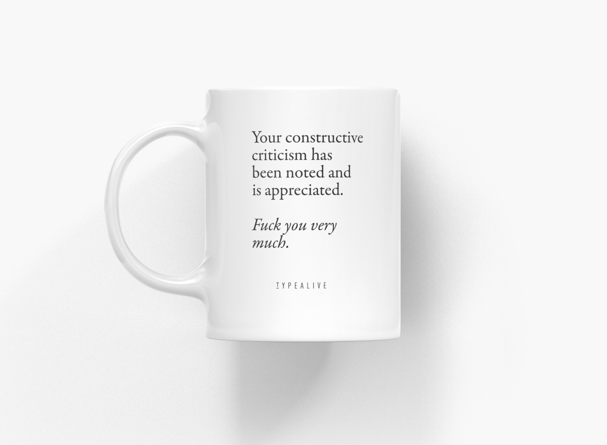 typealive / Tasse aus Keramik / Constructive Criticism
