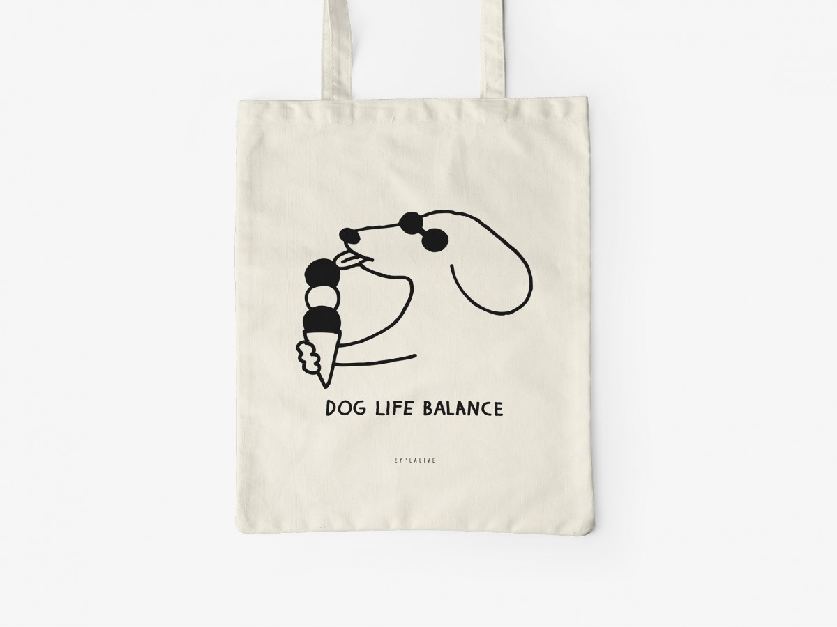 typealive / Baumwolltasche / Dog Life Balance