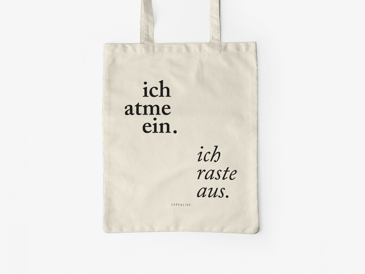 typealive / Baumwolltasche / Ich Atme Ein