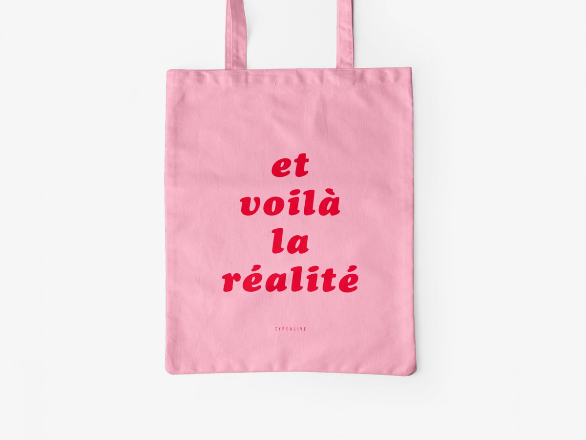 typealive / Baumwolltasche / Réalité / Pink