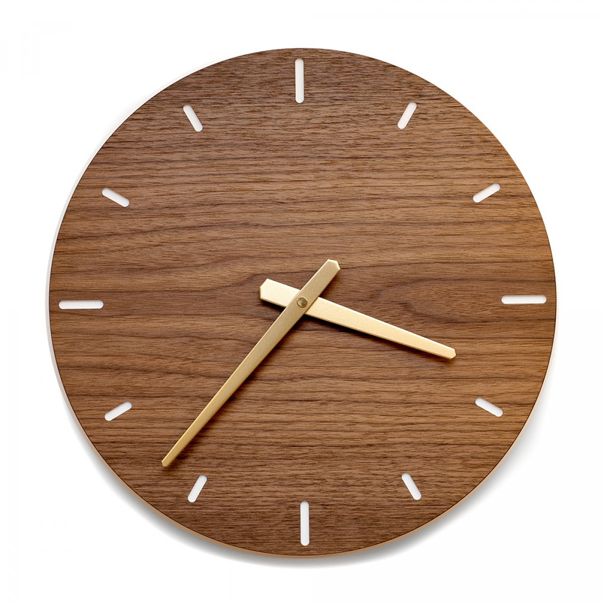 klotzaufklotz Wanduhr Holz (Nussbaum)