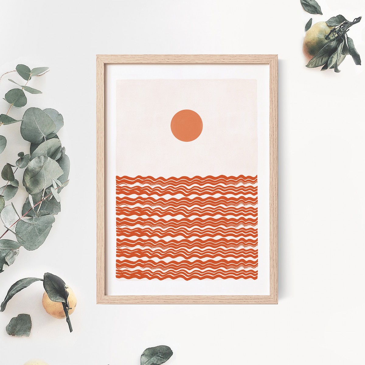 Paperlandscape | Kunstdruck "Wellen und Sonne" | Boho Poster Meer | abstrakte Natur | verschiedene Größen