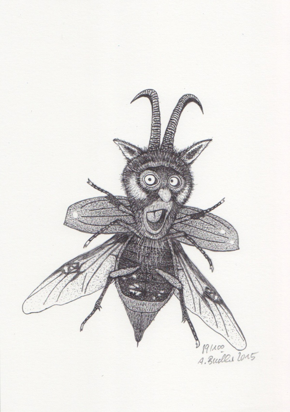 Anka Büchler, Das Liebesspiel der Wolpertinger, limitierte Digitaldruckserie, A5, Motiv 11
