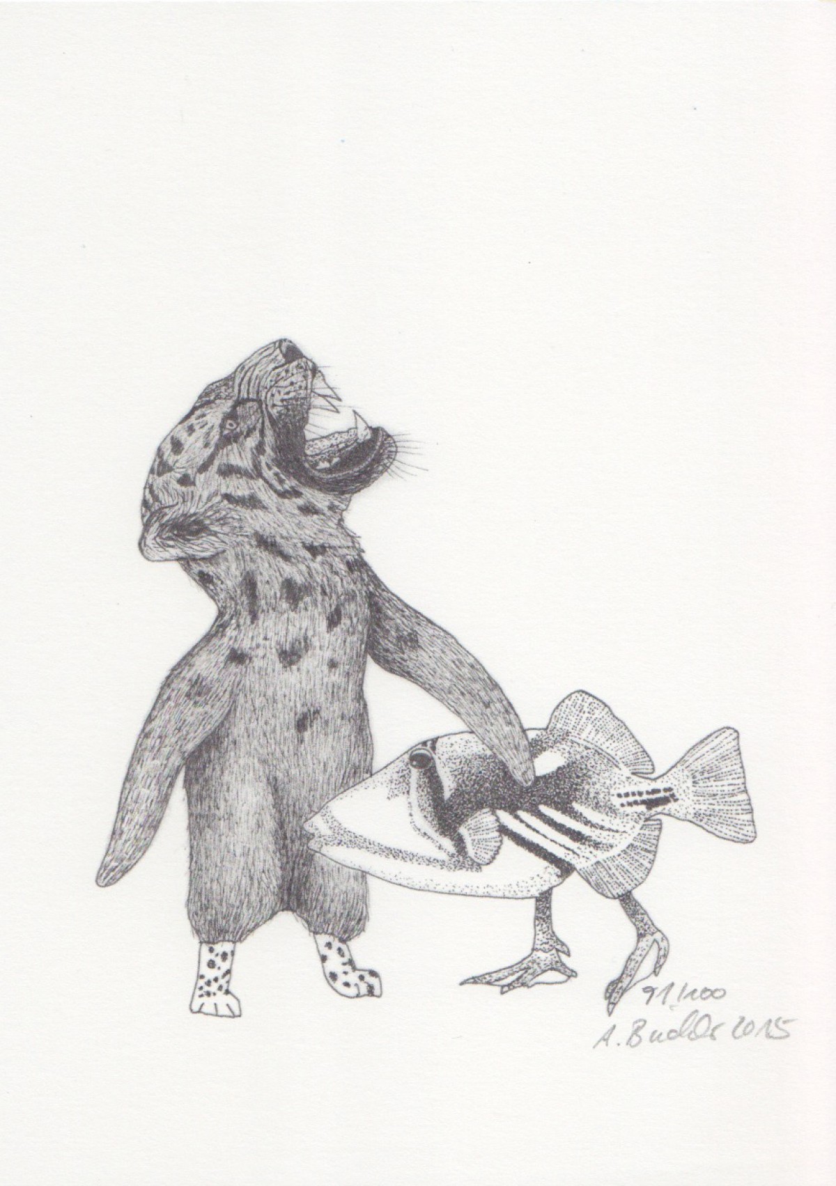 Anka Büchler, Das Liebesspiel der Wolpertinger, limitierte Digitaldruckserie, A5, Motiv 12
