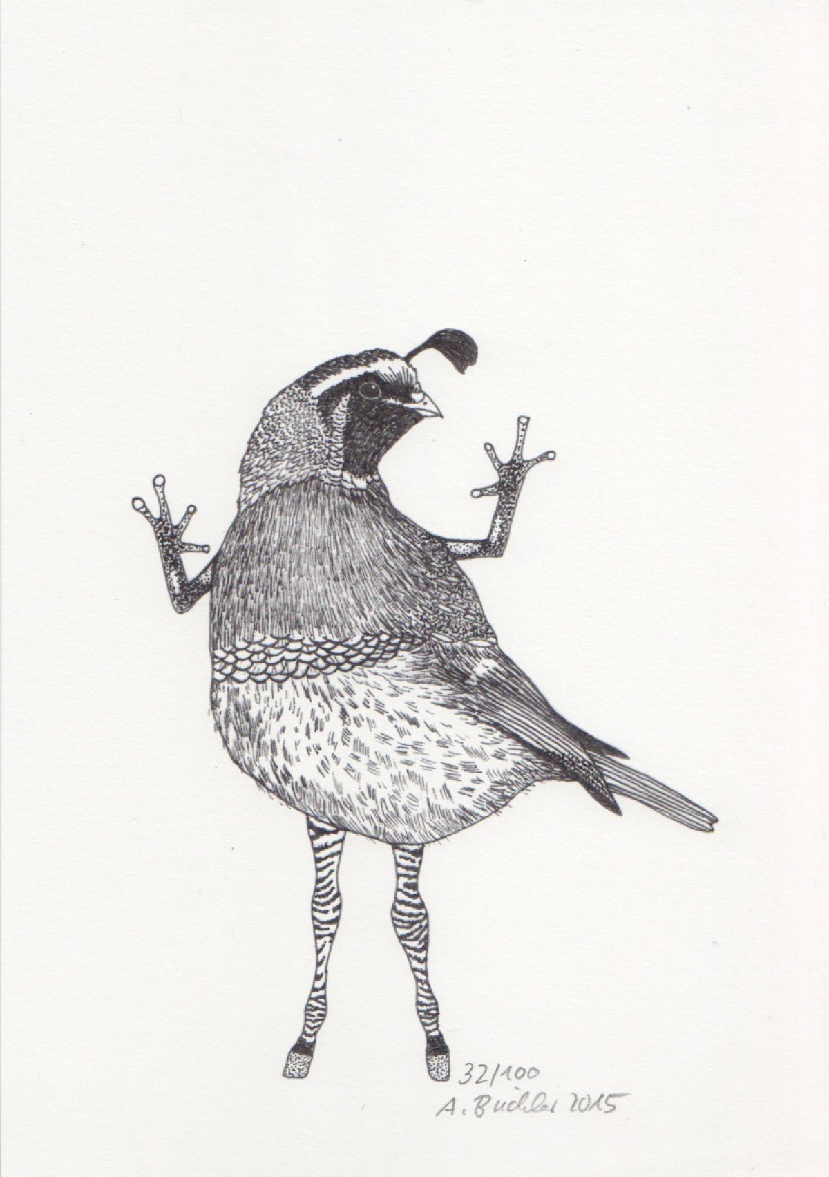 Anka Büchler, Das Liebesspiel der Wolpertinger, limitierte Digitaldruckserie, A5, Motiv 15