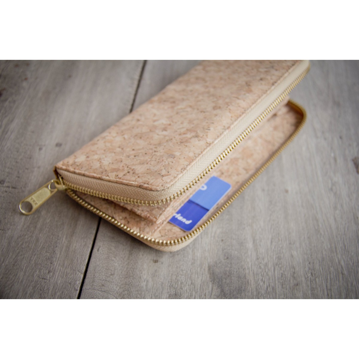 Portemonnaie, Brieftasche aus 
Kork mit Zipper BY COPALA