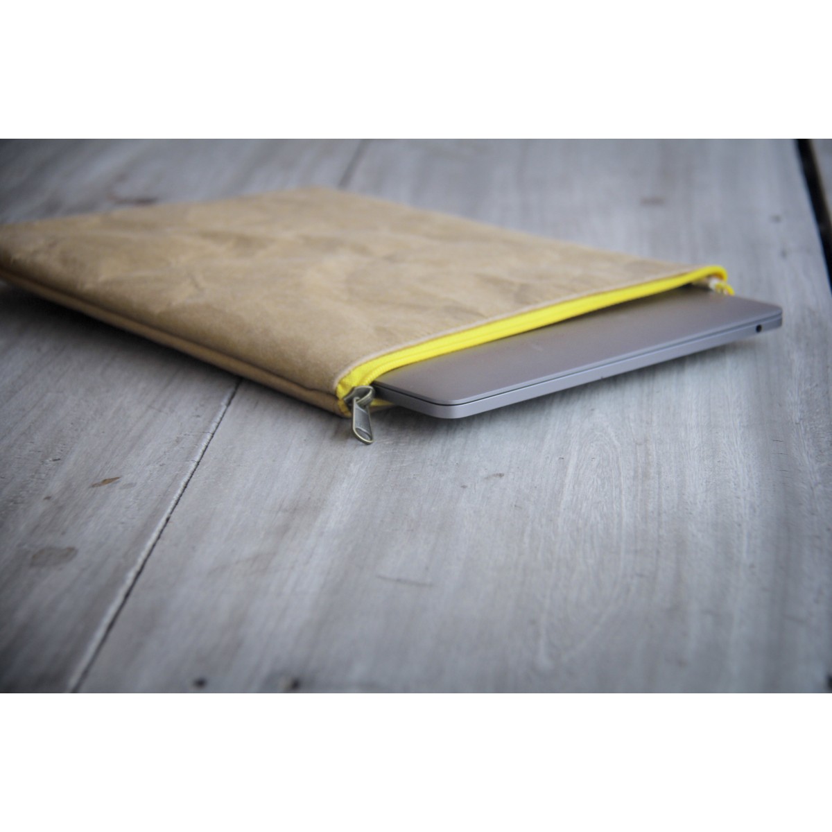 Nachhaltige Kraftpapier-Laptoptasche 15–16 Zoll | Waschbare vegane Hülle mit Zipper– Gefüttertes Laptop Sleeve für MacBook Pro/Air,Lenovo,HP