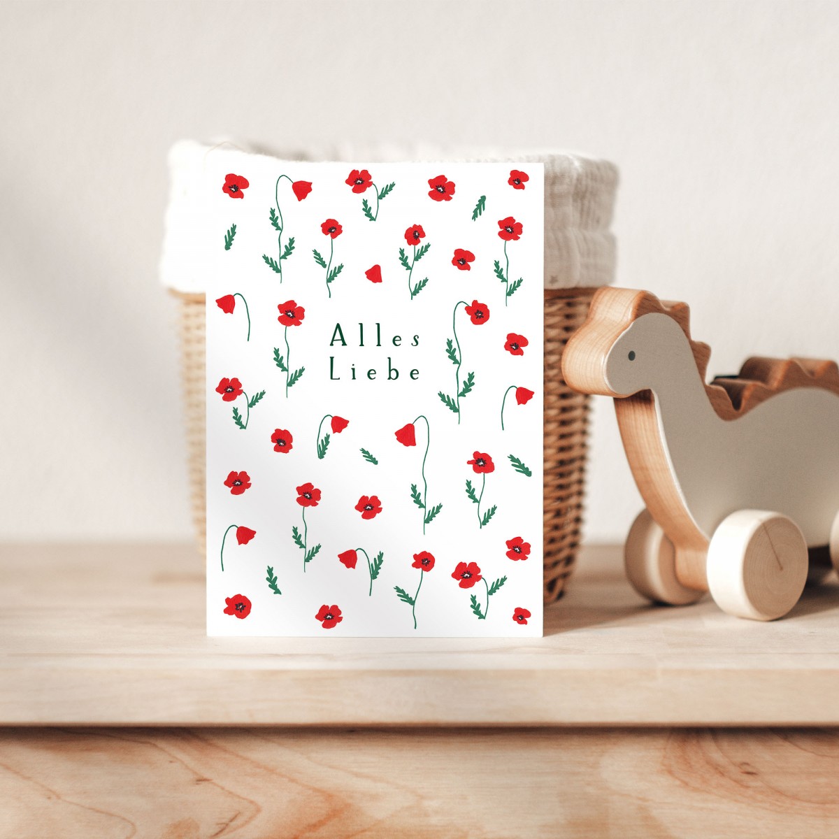 Paperlandscape | Faltkarte | Alles Liebe Mohnblüten