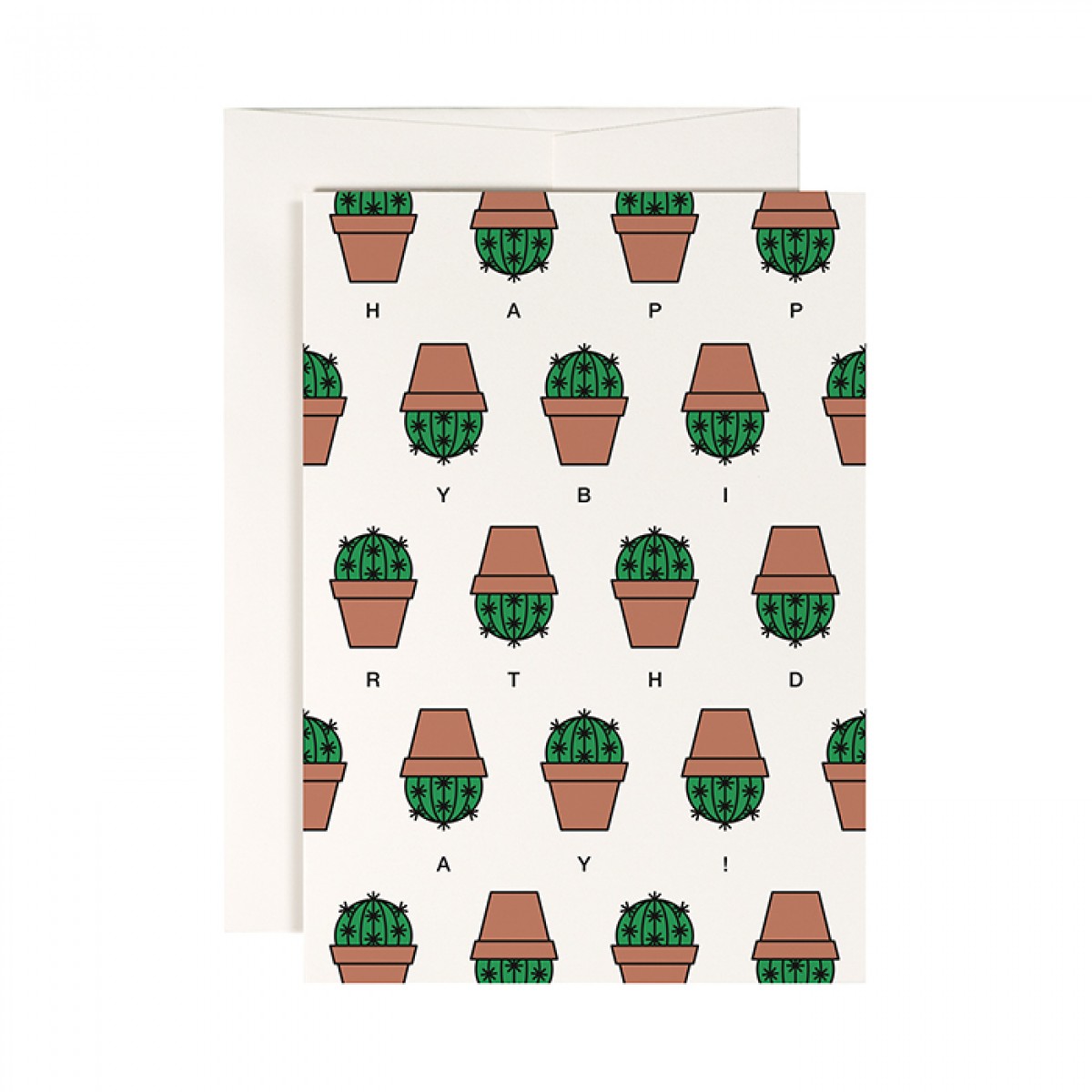 redfries cactus – Klappkarte DIN A6 mit Umschlag, 3 Stück, Geburtstag