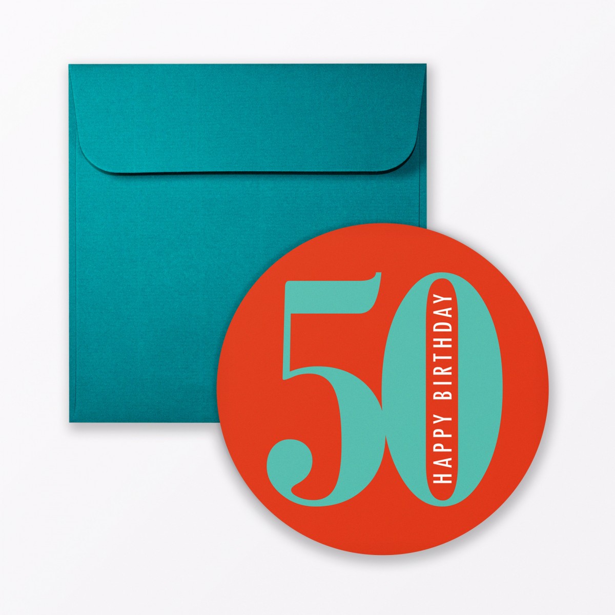 TYPOP Geburtstagskarte "Runder Geburtstag 50" rund inkl. Umschlag