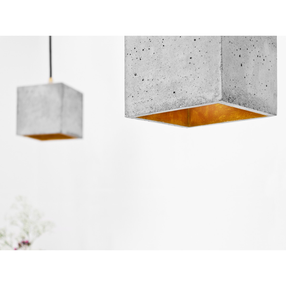 Beton Hängelampe [B1] Lampe Gold minimalistisch
