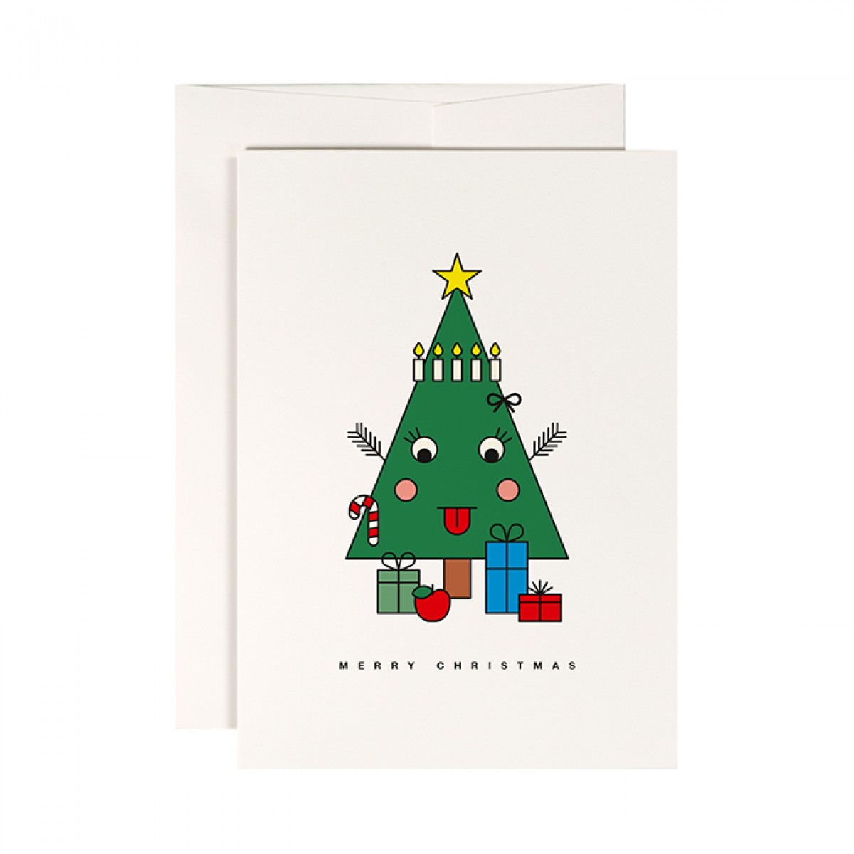 redfries happy tree – Klappkarte DIN A6 mit Umschlag, 3 Stück, Weihnachten