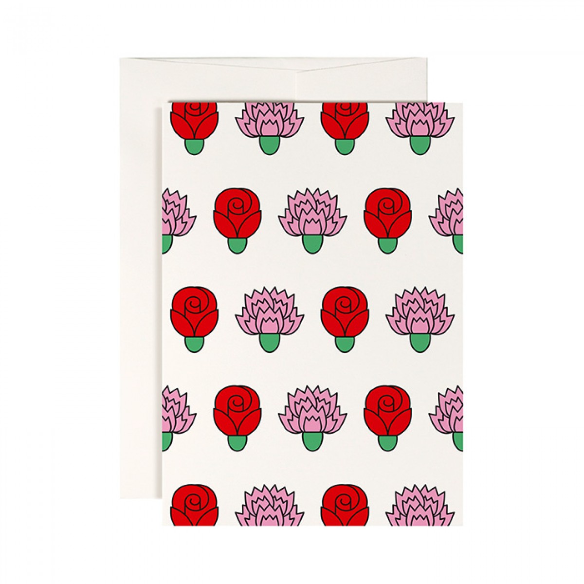 redfries pink rosy – Klappkarte DIN A6 mit Umschlag, 3 Stück