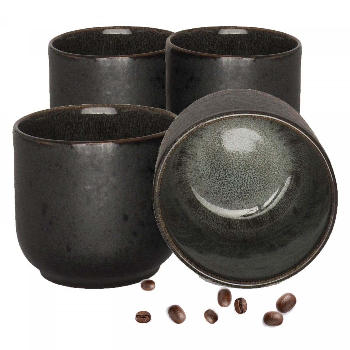 Lys Keramik Becher 300 ml, 4er-Set – handgemacht in Portugal