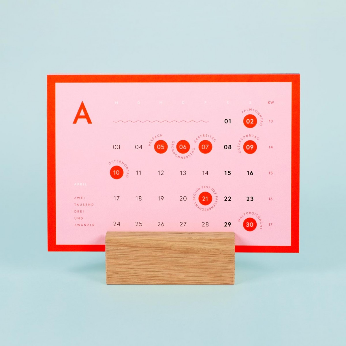 Postkartenkalender 2023 Nr. 02 inkl Kartenhalter aus Holz / Tischkalender / frau rippe