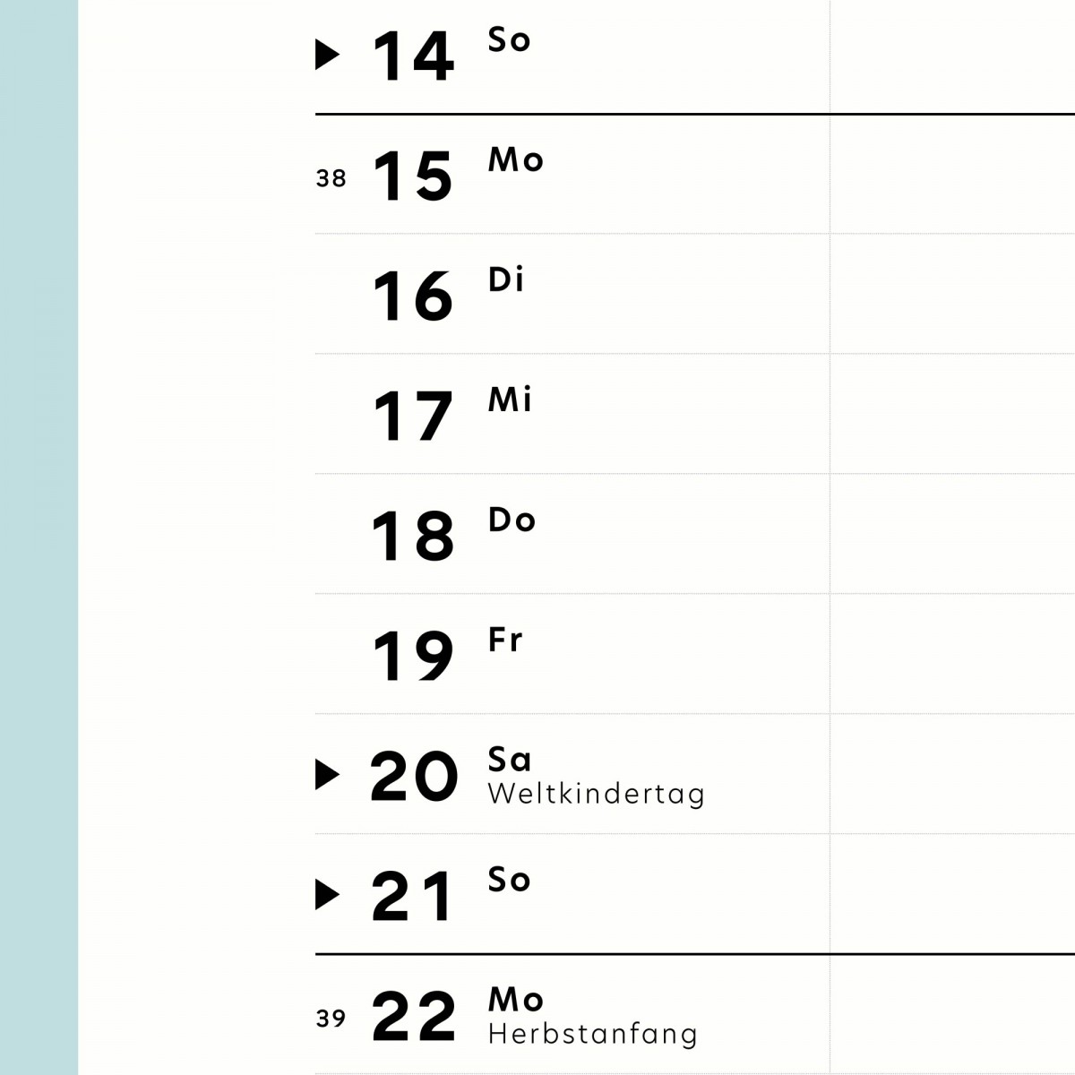 A4 Familienplaner Nr. 02 / 4 Spalten / ab sofort / frau rippe