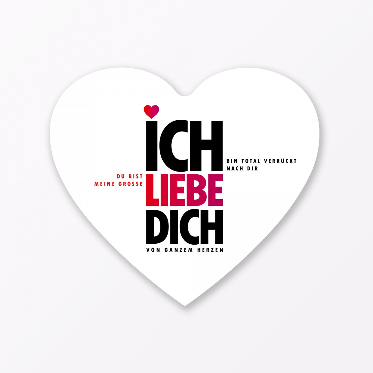 TYPOP Postkarte „Ich liebe Dich“ in Herzform inkl. Umschlag