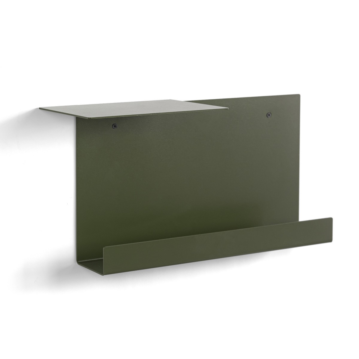 HERRRICHTER OBJEKTE - Wandregal mit Ablage - RAL 6003 Olivgrün