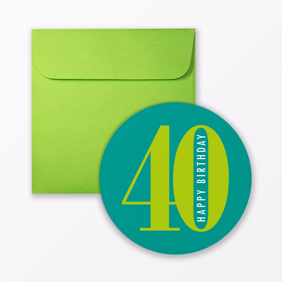 TYPOP Geburtstagskarte "Runder Geburtstag 40" rund inkl. Umschlag