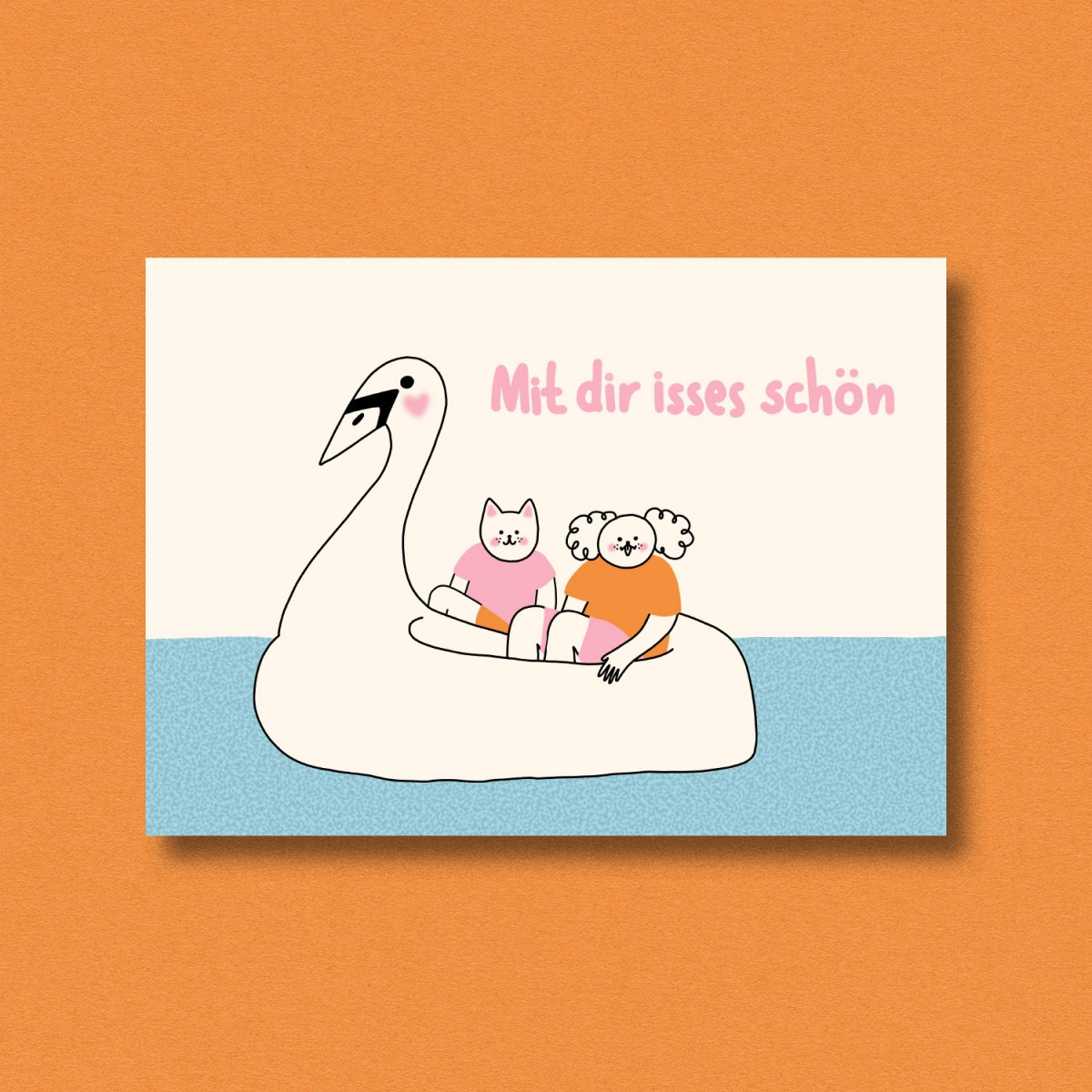 Postkarte Mit dir isses schön ✿ Jenne Grassmann