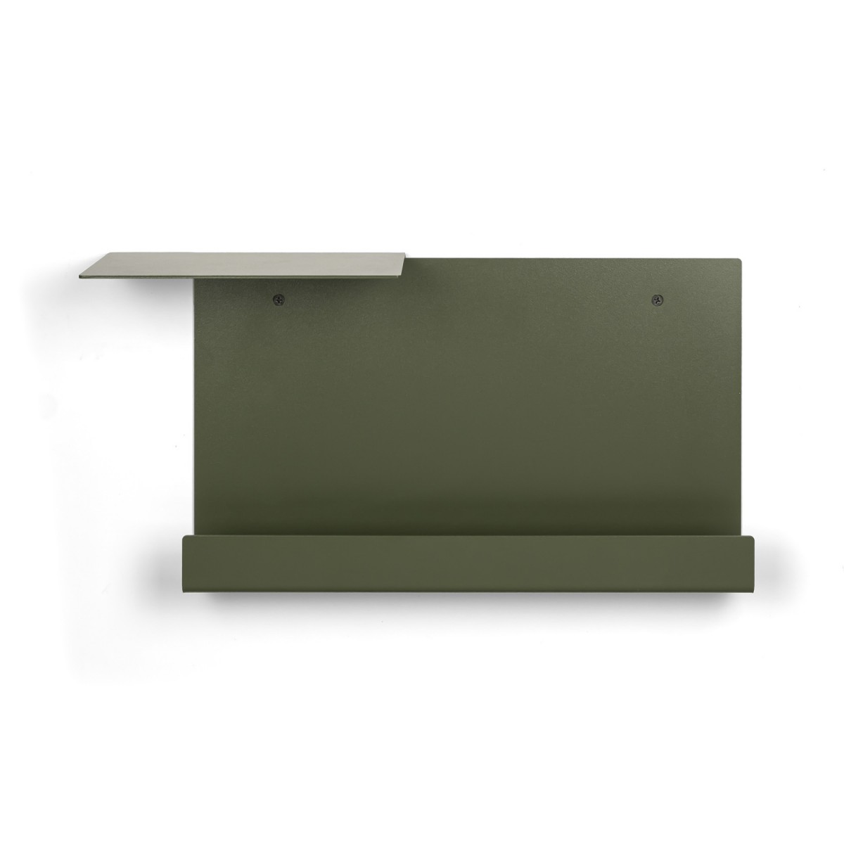 HERRRICHTER OBJEKTE - Wandregal mit Ablage - RAL 6003 Olivgrün
