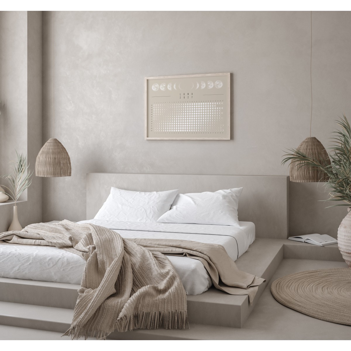 Mondkalender 2027 Poster Beige // ShellyCreates