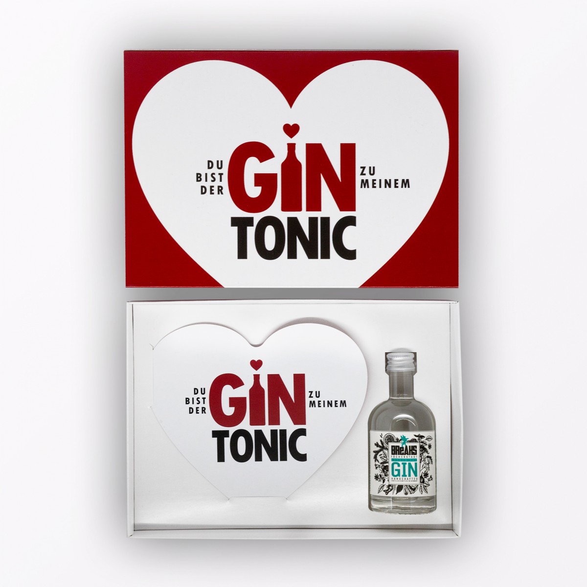 TYPOP 3-teiliges Geschenk-Set „Gin Tonic“ // Herzkarte, Little Breaks Gin & Geschenkverpackung