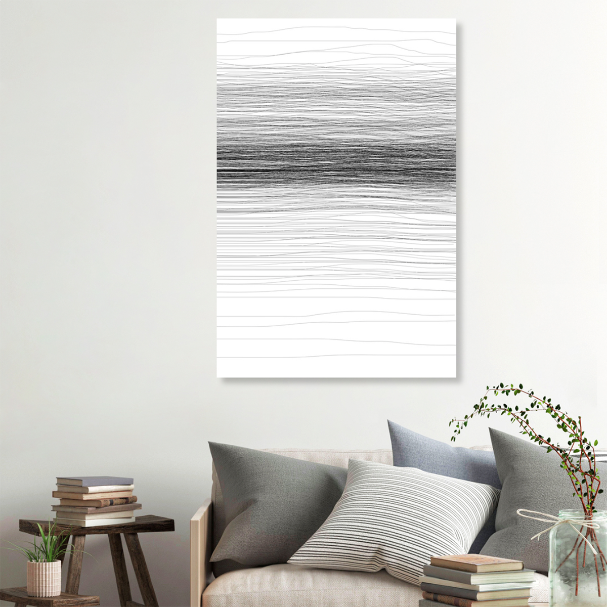 nahili ARTPRINT/POSTER "change" DIN A3 Linien - Grafik in Schwarz-Weiß