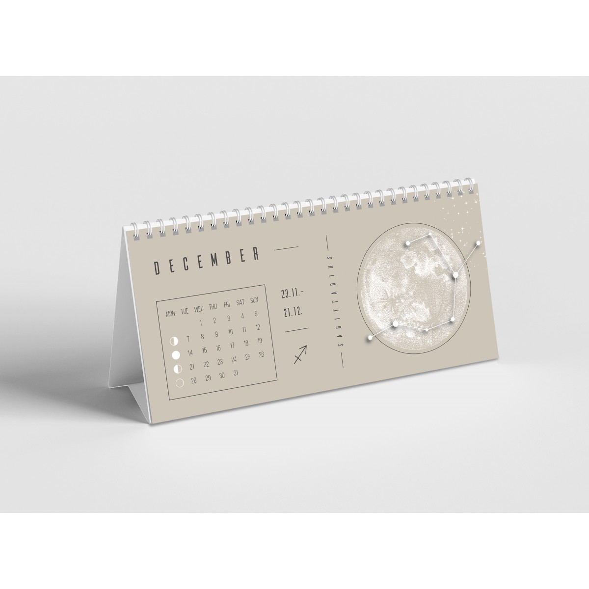 Mondkalender 2027 Tischkalender Beige // ShellyCreates