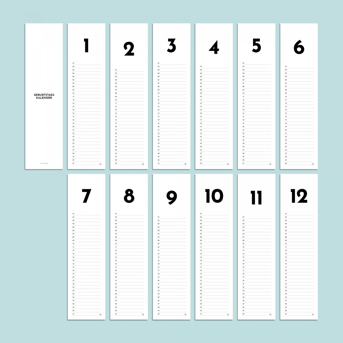 Geburtstagskalender Nr. 05 / immerwährend / frau rippe