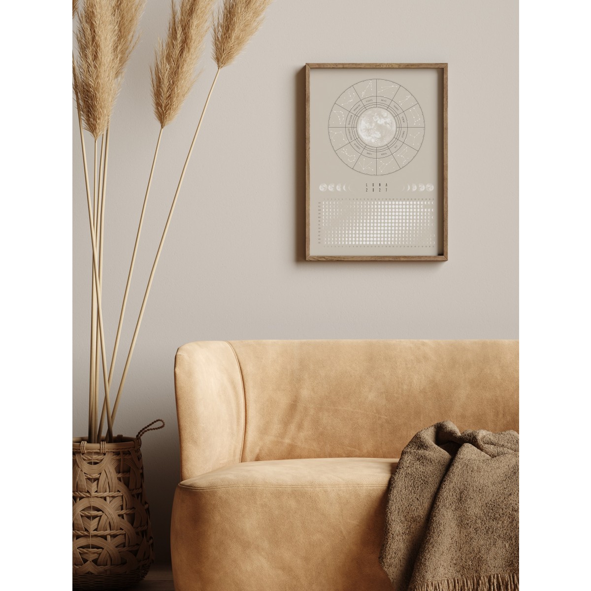 Mondkalender 2027 Poster Beige // ShellyCreates
