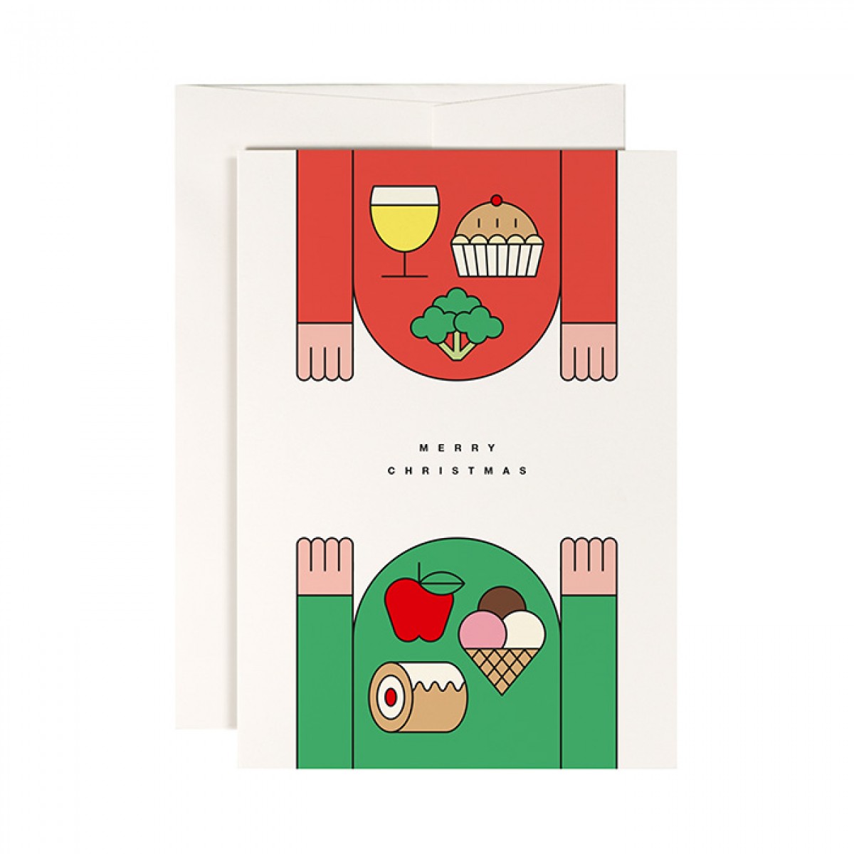 redfries christmas dinner – 4 Stück Weihnachtskarten