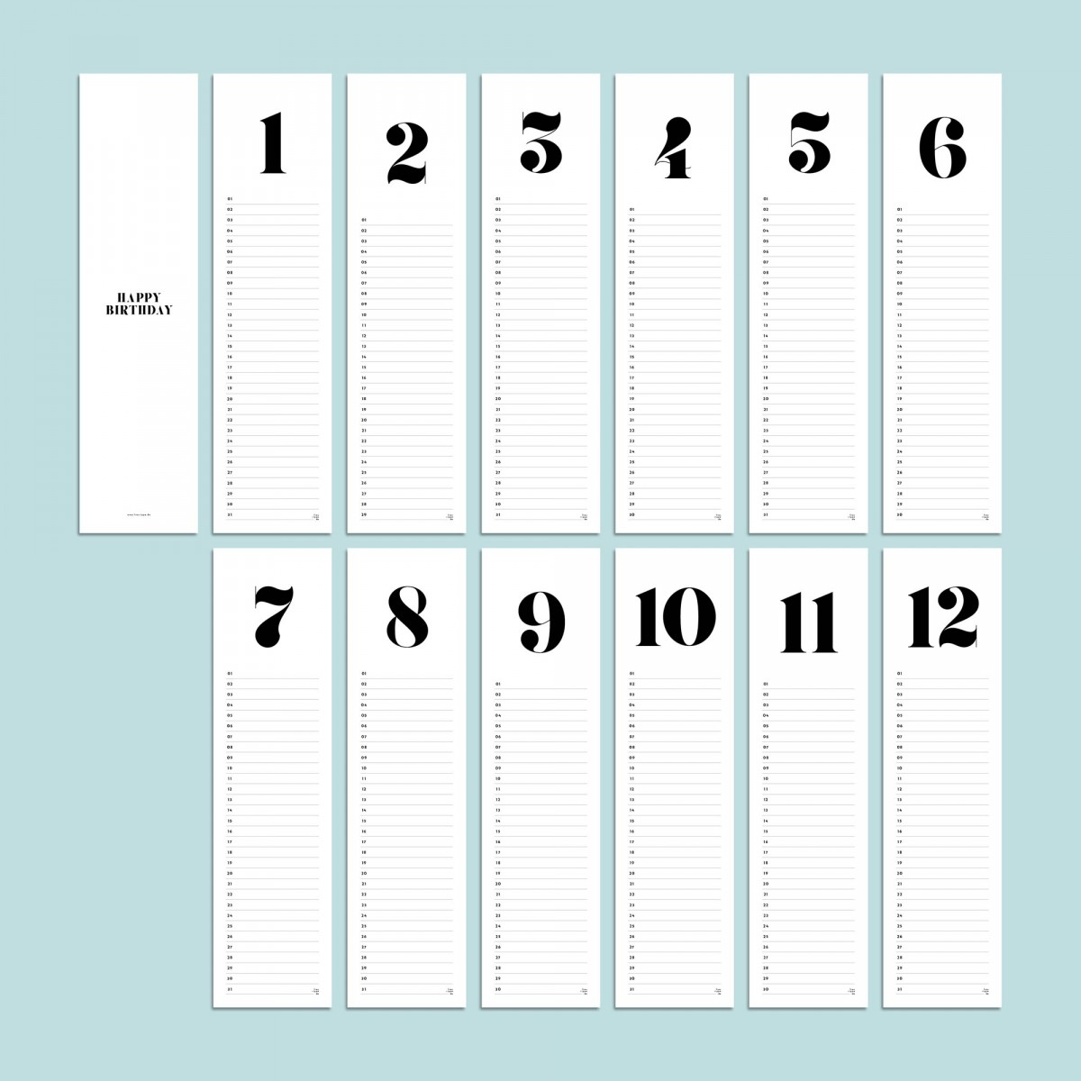 Geburtstagskalender Nr. 06 / immerwährend / frau rippe
