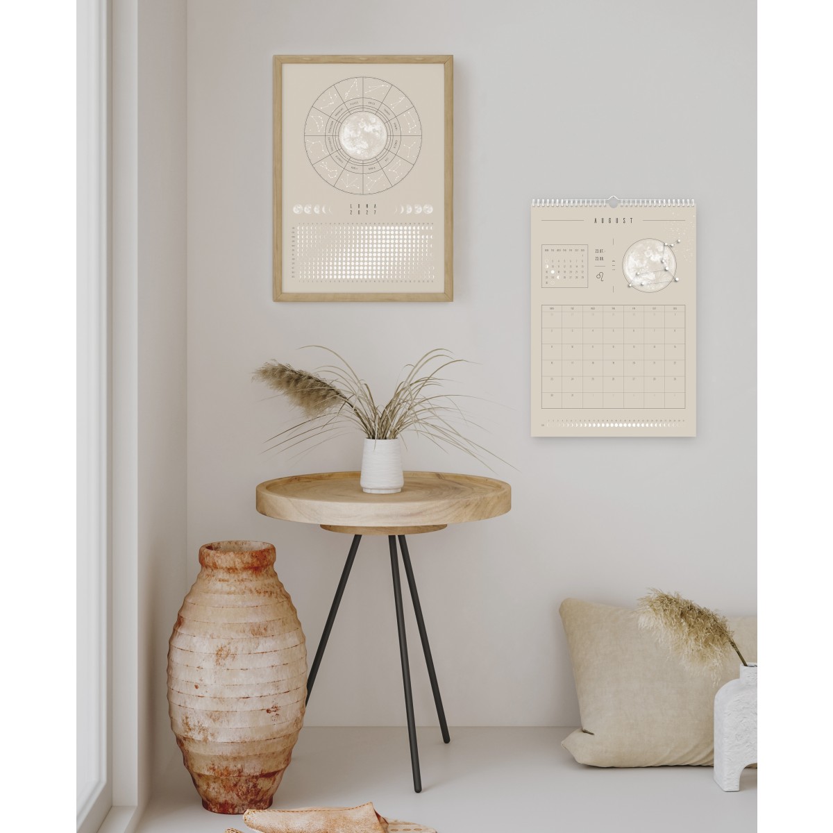 Mondkalender 2027 Poster Beige // ShellyCreates