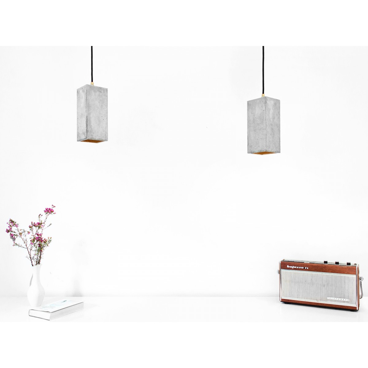 Beton Hängelampe [B2] Lampe Gold rechteckig
