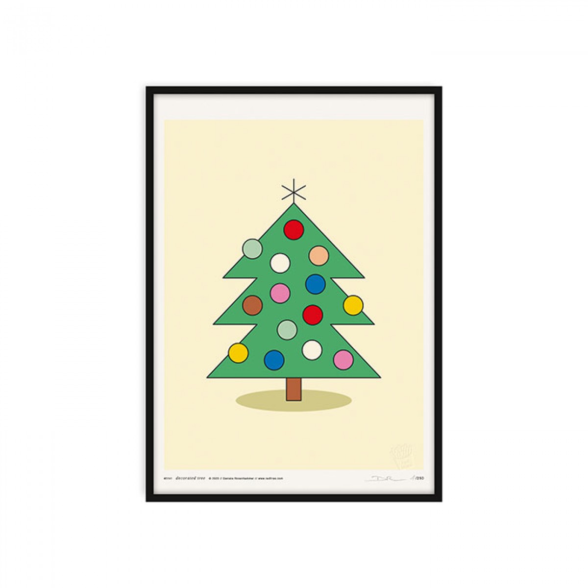redfries decorated tree yellow a3 – Kunstdruck DIN A3