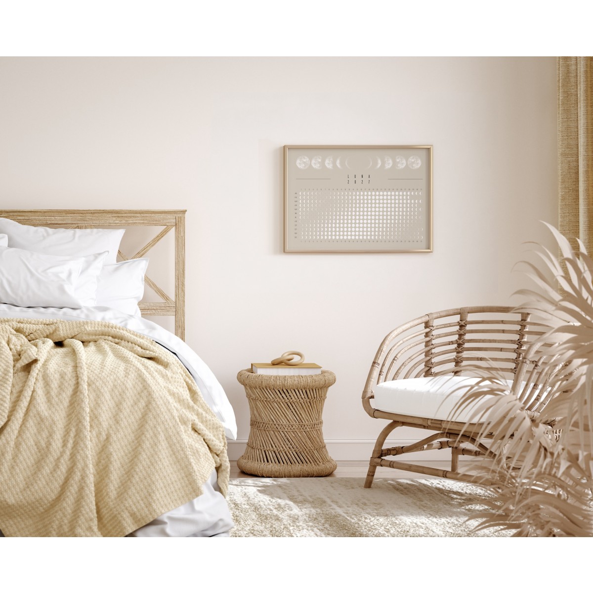 Mondkalender 2027 Poster Beige // ShellyCreates