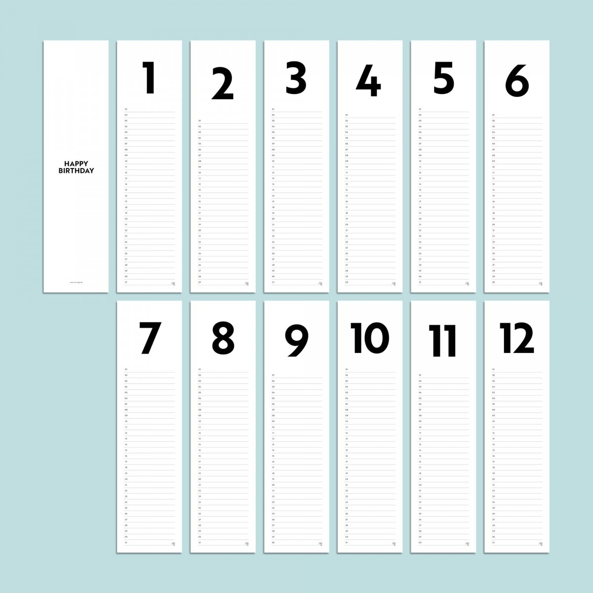 Geburtstagskalender Nr. 07/ immerwährend / frau rippe