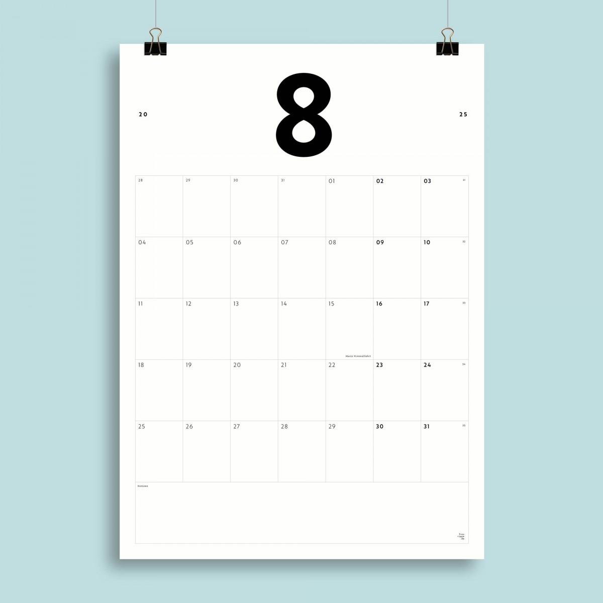 A3 Monatskalender Nr. 07 / ab sofort / frau rippe