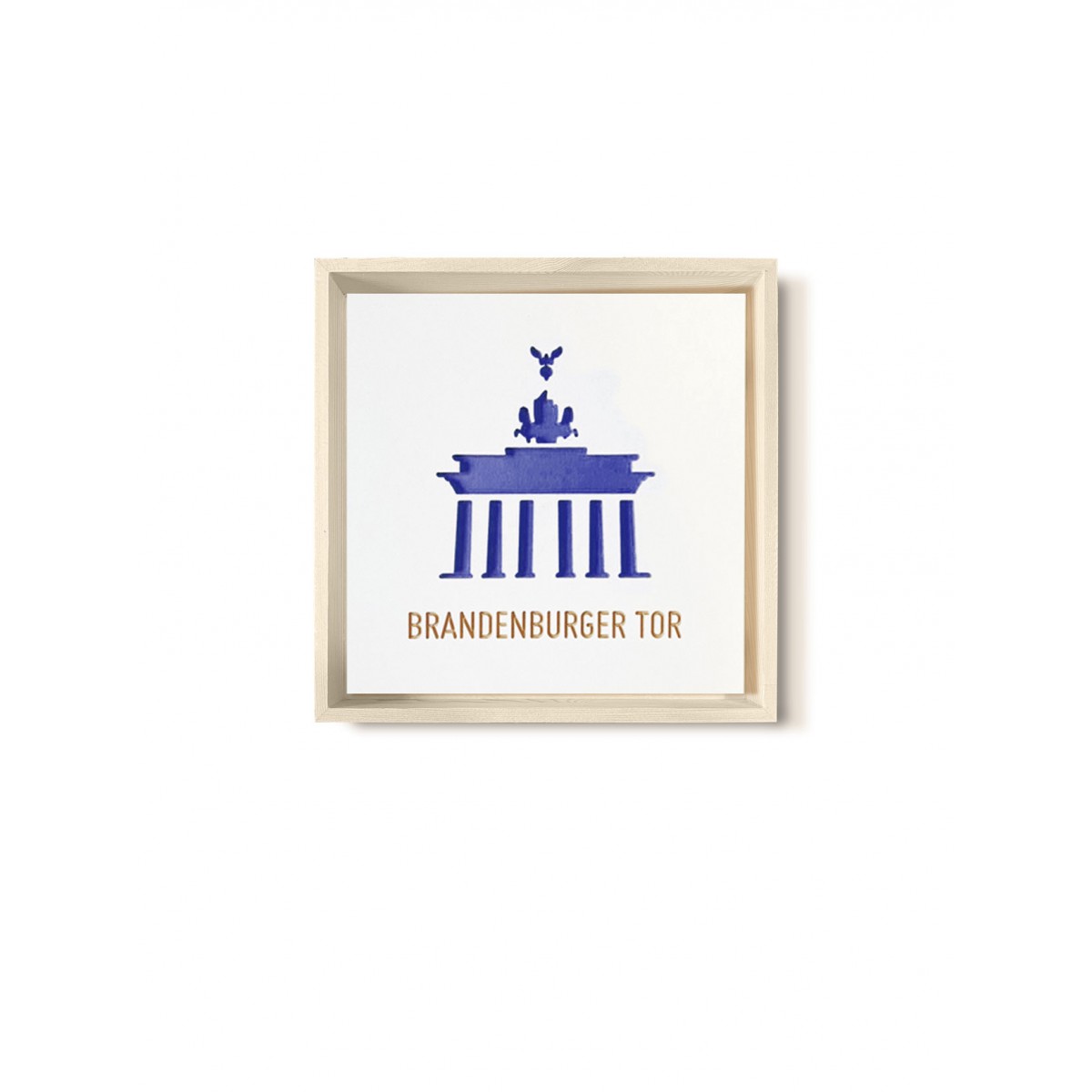 Stadtliebe® | 3D-Holzbild "Brandenburger Tor" veredelt mit CNC-Fräsung Blau Mit