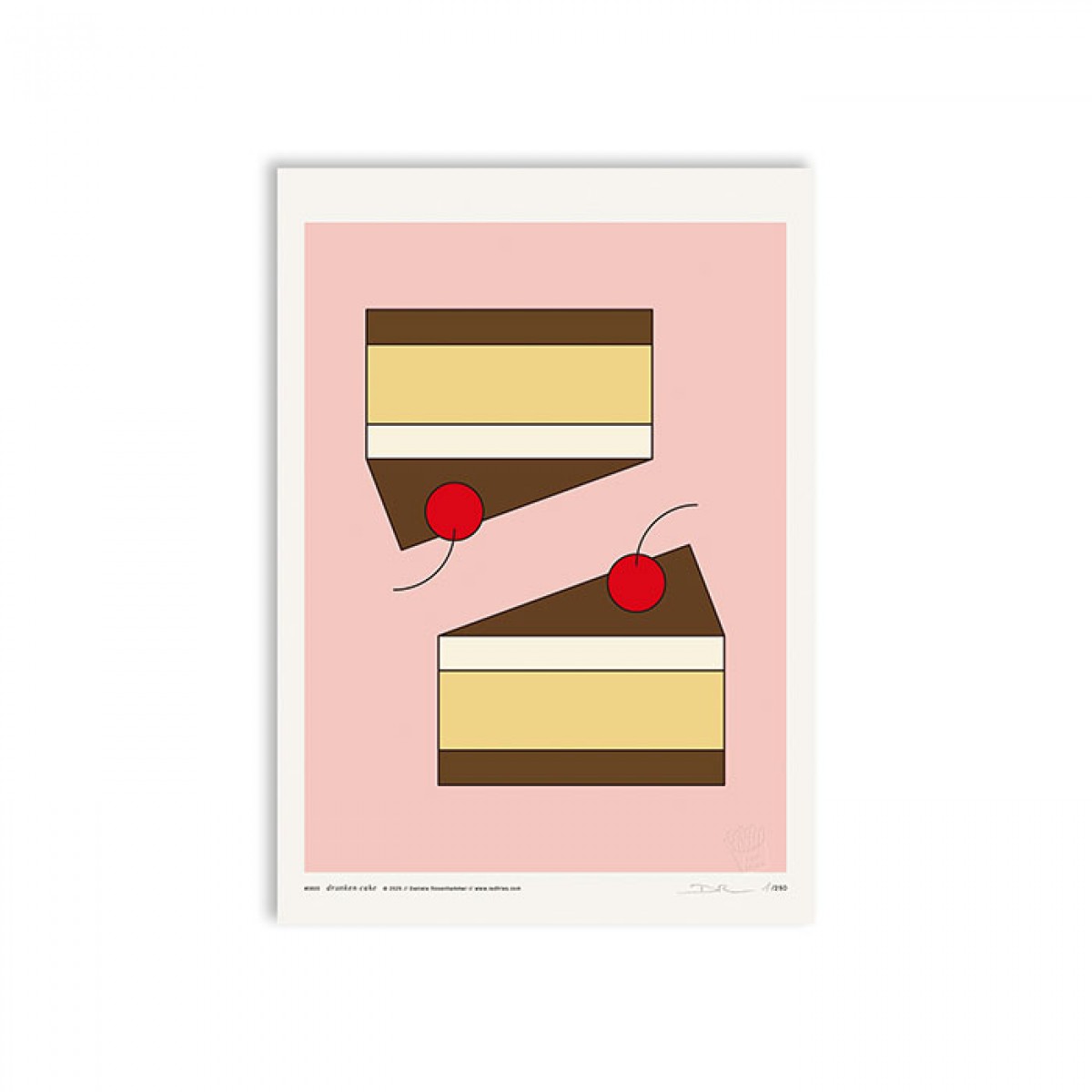 redfries drunken cake – Kunstdruck DIN A3