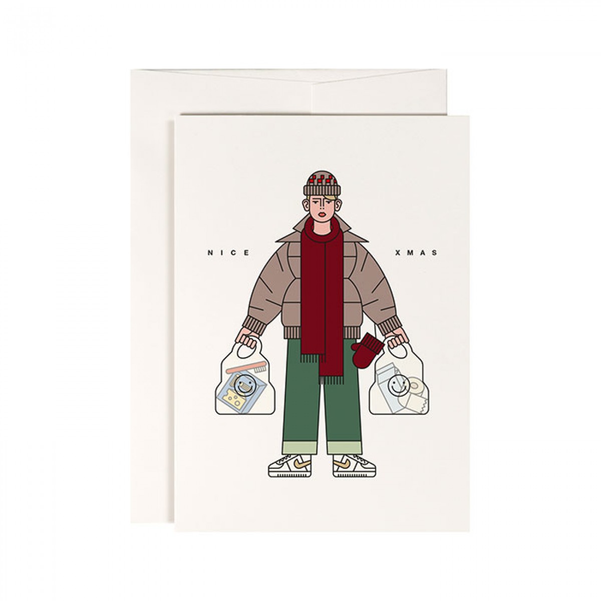 redfries xmas shopping – 4 Stück Weihnachtskarten