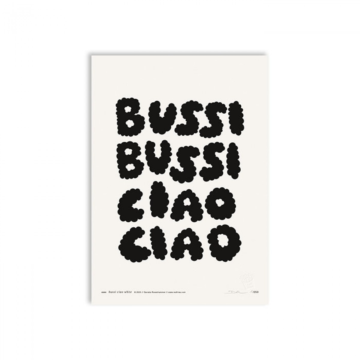 redfries bussi ciao white – Kunstdruck DIN A4