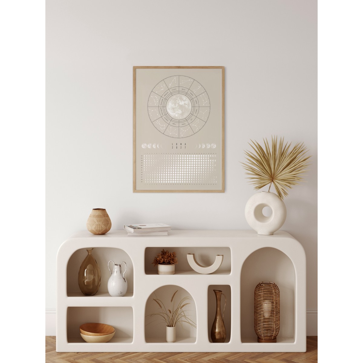 Mondkalender 2027 Poster Beige // ShellyCreates