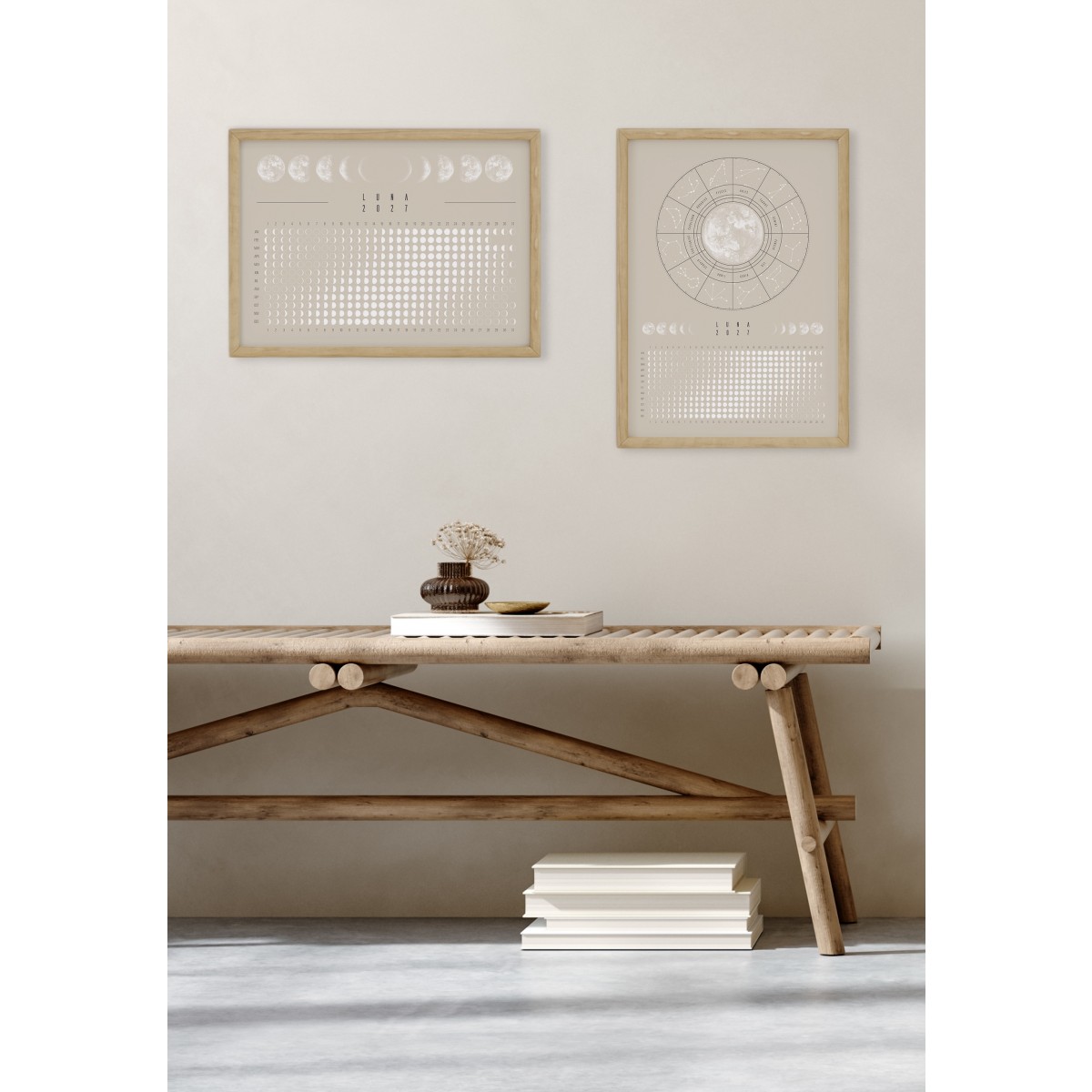 Mondkalender 2027 Poster Beige // ShellyCreates