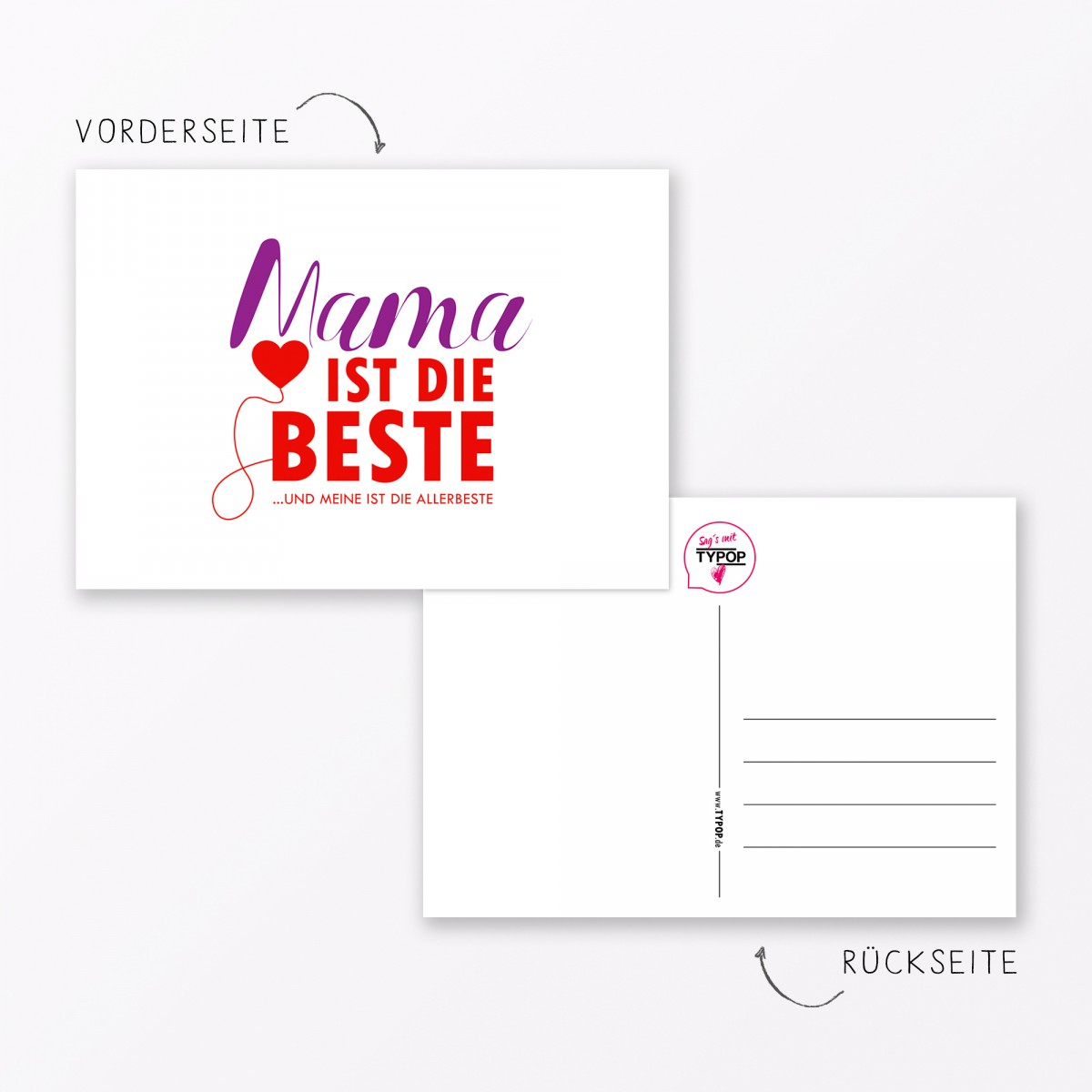 TYPOP 20-teiliges Postkarten-Set „Sprüche und Zitate“ DIN A6