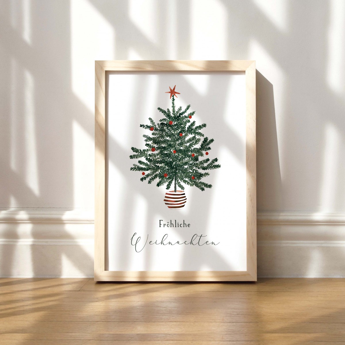 Paperlandscape | Aquarell Kunstdruck | Weihnachtsbaum mit Spruch | verschiedene Größen