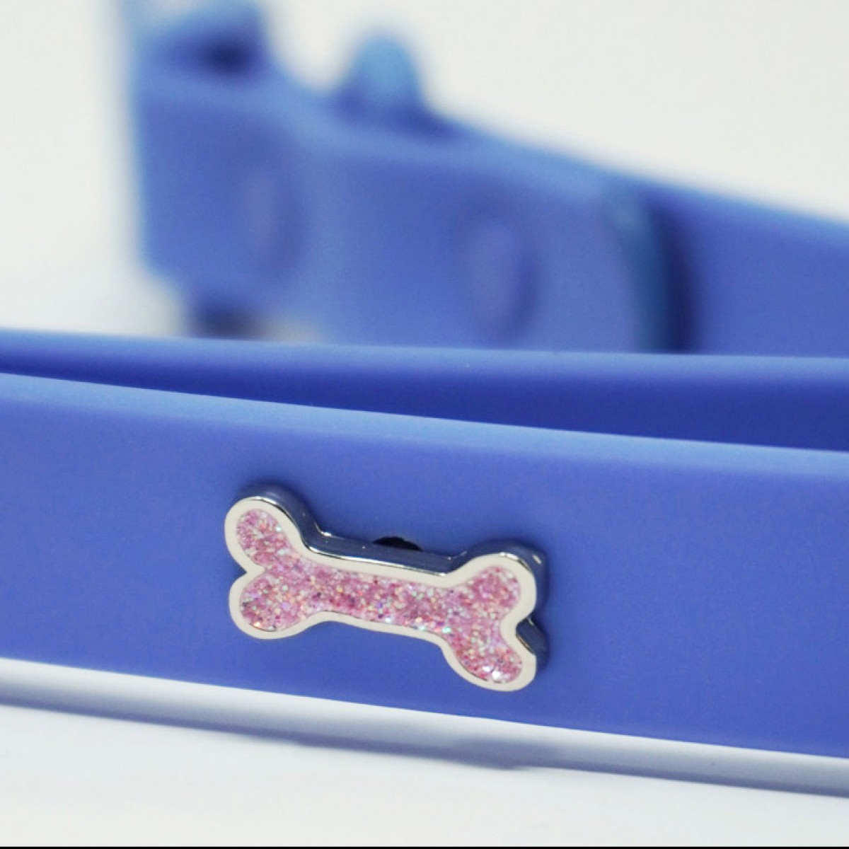Glitzer Knochen Hundehalsband Anhänger Rosa - PawPopz